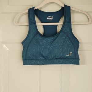 BcG , Women's, Sz M, Teal, Sports Bra with Removal Bra Cups, 2 Back Cut Outs